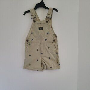 OSHKOSH B'GOSH VESTBAK OVERALLS -BLUE ANCHORS AND WHALE PATTERN- TODDLER  3T